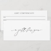 Eenvoudig minimaal Elegant Modern Cadeaubon (Voorkant / Achterkant)
