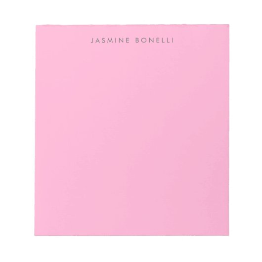 Eenvoudig Minimaal Elegant Modern Roze Notitieblok (Voorkant)