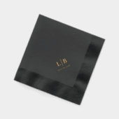 Eenvoudig minimaal Elegant Monogram Initialen Brui Folie Servetten (Links)