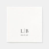 Eenvoudig minimaal Elegant Monogram Initialen Brui Servet (Voorkant)