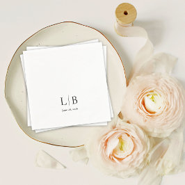 Eenvoudig minimaal Elegant Monogram Initialen Brui Servet