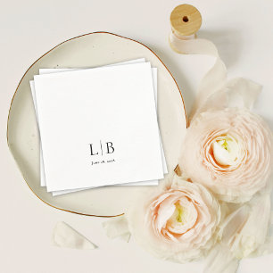 Eenvoudig minimaal Elegant Monogram Initialen Brui Servet