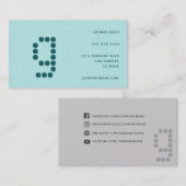 Eenvoudig minimaal elegant pasta Blauwgroen grijs Visitekaartje (Voorkant / Achterkant)