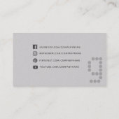 Eenvoudig minimaal elegant pasta Blauwgroen grijs Visitekaartje (Achterkant)
