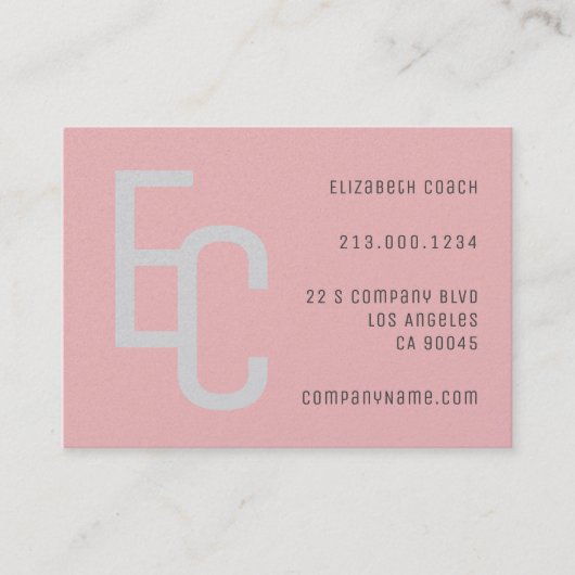 Eenvoudig minimaal elegant pastel rode grijs visitekaartje (Voorkant)