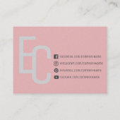 Eenvoudig minimaal elegant pastel rode grijs visitekaartje (Achterkant)