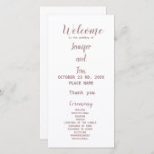 eenvoudig minimaal elegant roos Gold-trouwprogramm (Voorkant / Achterkant)