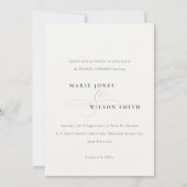 Eenvoudig minimaal elegant Script Black White Wedd Kaart (Voorkant)