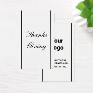 Eenvoudig minimaal elegante bedankt die label geve visitekaartje