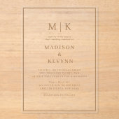 Eenvoudig minimaal en chique | Bruiloft Acryl Uitnodigingen (Voorkant)