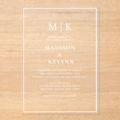 Eenvoudig minimaal en chique | Bruiloft Acryl Uitnodigingen (Voorkant)