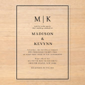 Eenvoudig minimaal en chique | Bruiloft Acryl Uitnodigingen (Voorkant)