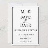 Eenvoudig minimaal en chique | Bruiloft Bewaar de  Kaart (Voorkant)