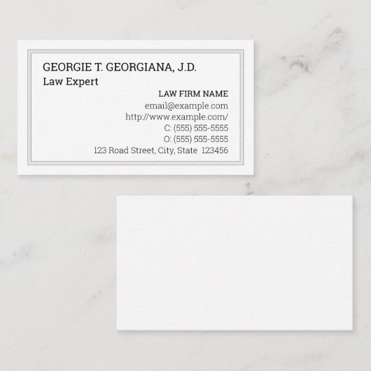 Eenvoudig, minimaal en eenvoudig Visitekaartje (Voorkant / Achterkant)