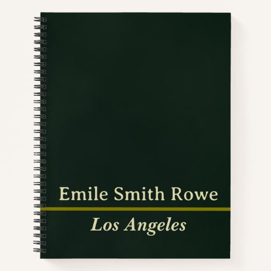 Eenvoudig minimaal Entrance Green Spiral Notitiebo Notitieboek (Voorkant)