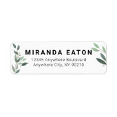 Eenvoudig minimaal Eucalyptus Greenery Return-adre Etiket (Voorkant)