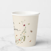 Eenvoudig minimaal floraal Vrijgezellenfeest feest Papieren Bekers (Achterkant)