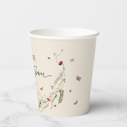 Eenvoudig minimaal floraal Vrijgezellenfeest feest Papieren Bekers (Achterkant)