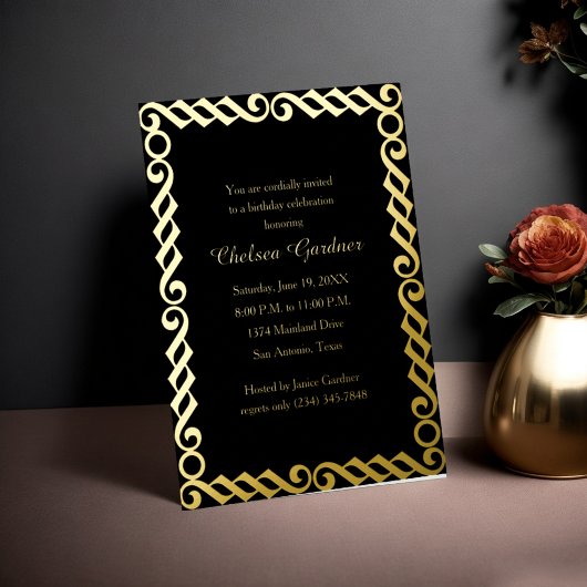 Eenvoudig minimaal geavanceerd ingelijst folie uitnodiging