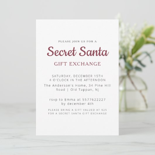 Eenvoudig Minimaal Geheim Kerstfeest Kaart (Staand voorkant)