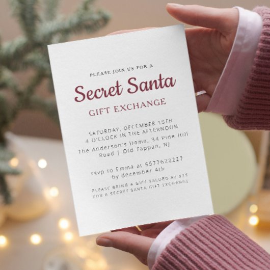 Eenvoudig Minimaal Geheim Kerstfeest Kaart