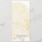 Eenvoudig minimaal gele Waterverf bruiloft Menu (Achterkant)