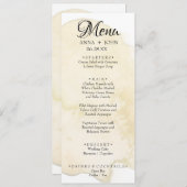 Eenvoudig minimaal gele Waterverf bruiloft Menu (Voorkant / Achterkant)
