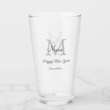 eenvoudig minimaal gelukkig nieuwjaar monogram gri