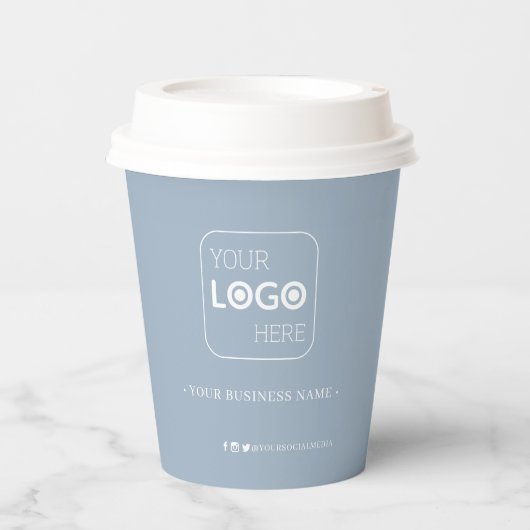 Eenvoudig minimaal Gepersonaliseerd Business Logo  Papieren Bekers (Voorkant)