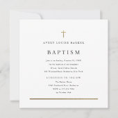 Eenvoudig minimaal Gold Cross Religieuze Baptisme Kaart (Voorkant)