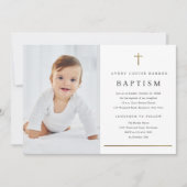 Eenvoudig minimaal Gold Cross Religieuze Baptisme Kaart (Voorkant)