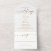 Eenvoudig minimaal goud all in one uitnodiging (Binnen)