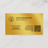 Eenvoudig minimaal goud Voeg je Logo QR-code toe Klantenkaartje (Achterkant)