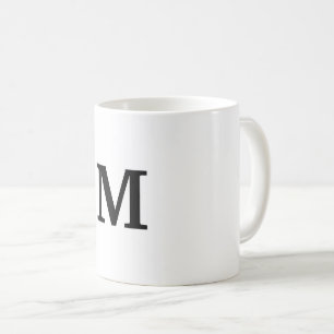 eenvoudig minimaal goudmonogram op maat van modern koffiemok