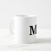 eenvoudig minimaal goudmonogram op maat van modern koffiemok (Voorkant links)