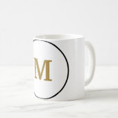 eenvoudig minimaal goudmonogram op maat van modern koffiemok (Voorkant rechts)