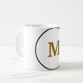 eenvoudig minimaal goudmonogram op maat van modern koffiemok (Voorkant links)