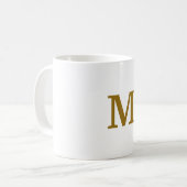 eenvoudig minimaal goudmonogram op maat van modern koffiemok (Voorkant links)