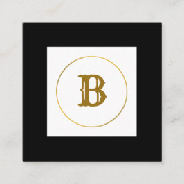 eenvoudig minimaal goudmonogram op maat van modern vierkante visitekaartje