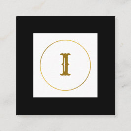 eenvoudig minimaal goudmonogram op maat van modern vierkante visitekaartje