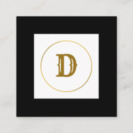 eenvoudig minimaal goudmonogram op maat van modern vierkante visitekaartje