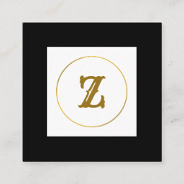 eenvoudig minimaal goudmonogram op maat van modern vierkante visitekaartje