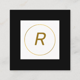eenvoudig minimaal goudmonogram op maat van modern vierkante visitekaartje