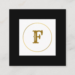 eenvoudig minimaal goudmonogram op maat van modern vierkante visitekaartje