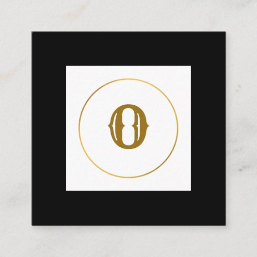 eenvoudig minimaal goudmonogram op maat van modern vierkante visitekaartje (Voorkant)