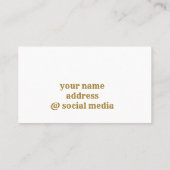 eenvoudig minimaal goudmonogram op maat van modern visitekaartje (Achterkant)