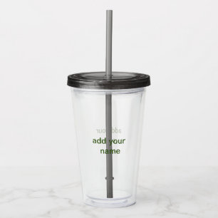 Eenvoudig minimaal groen voeg je tekst naam foto t acryl drinkbeker