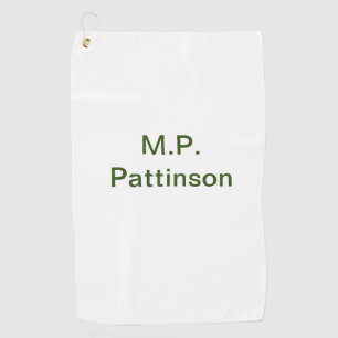 Eenvoudig minimaal groen voeg je tekst naam foto t golfhanddoek