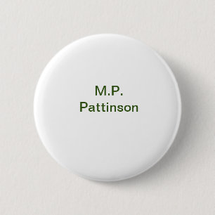 Eenvoudig minimaal groen voeg je tekst naam foto t ronde button 5,7 cm