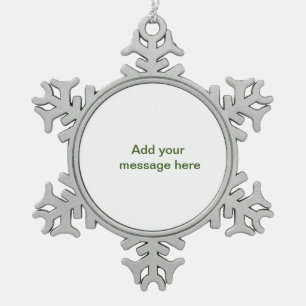 Eenvoudig minimaal groen voeg je tekst naam foto t tin sneeuwvlok ornament